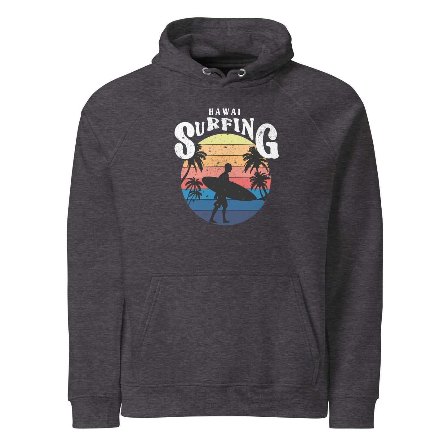Hawai Surfing Vintage Graphic Women Eco Raglan Hoodie