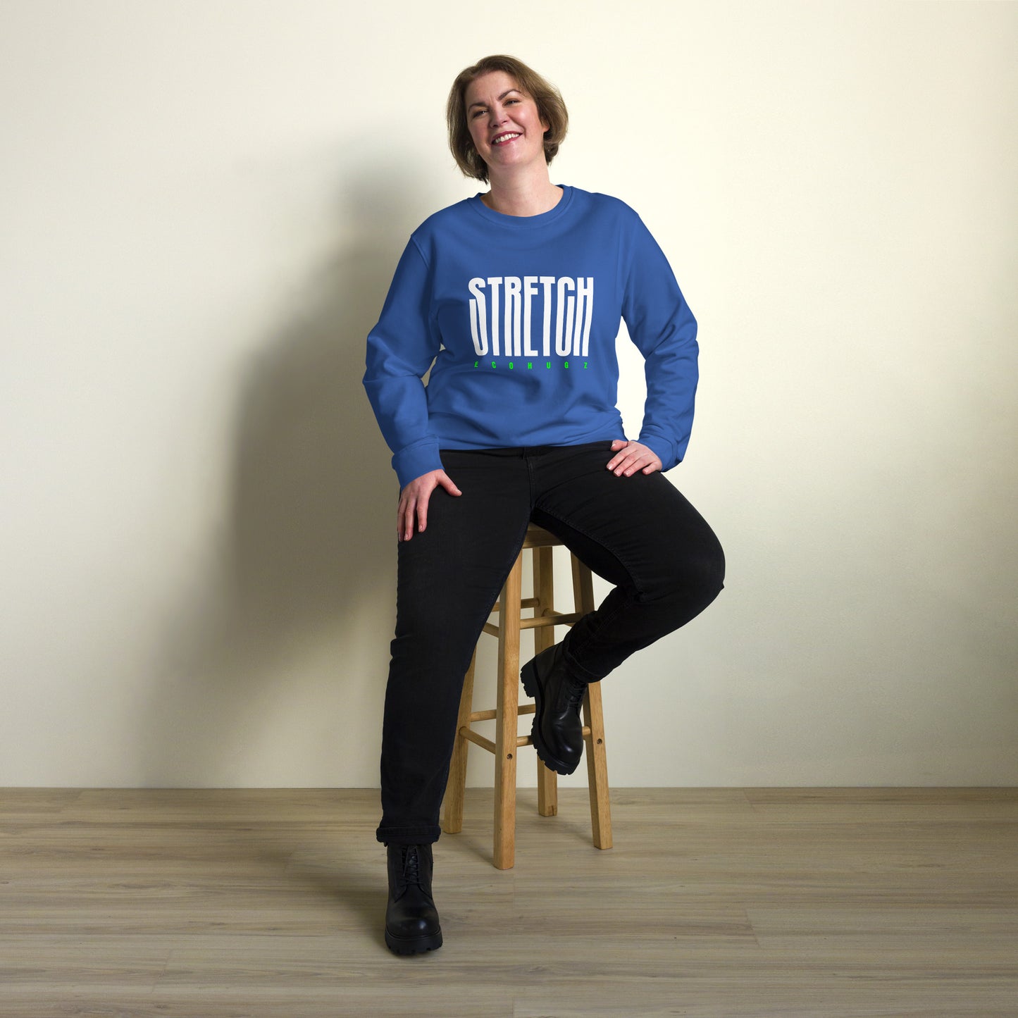 Stretch Typography Graphic Women Organic Sweatshirt