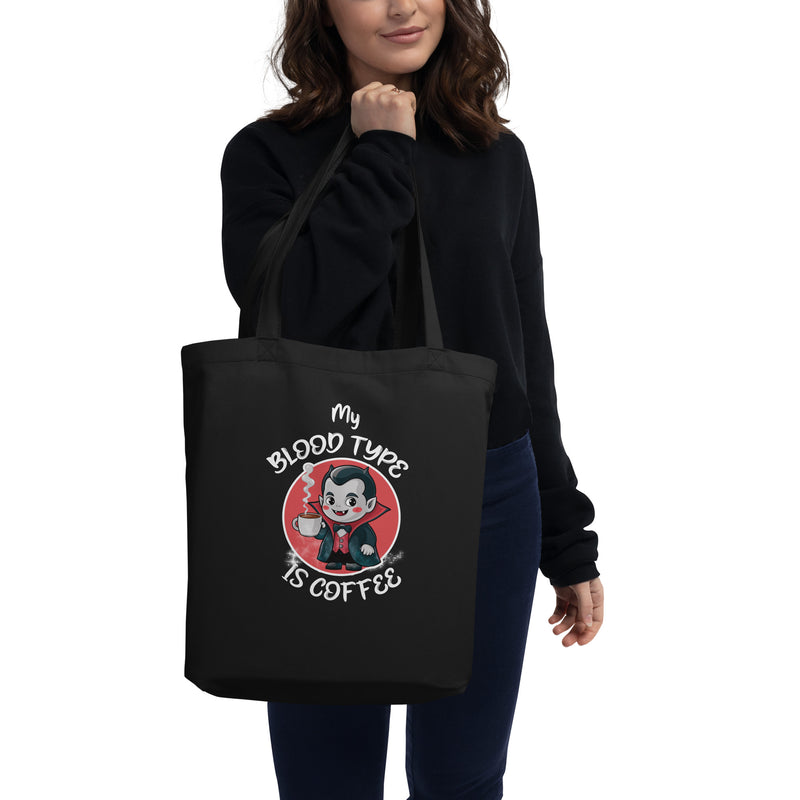 My Blood Type Is Coffee Halloween Graphic Eco Tote Bag