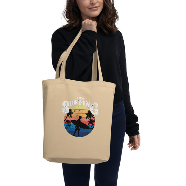 Hawai Surfing Vintage Graphic Eco Tote Bag