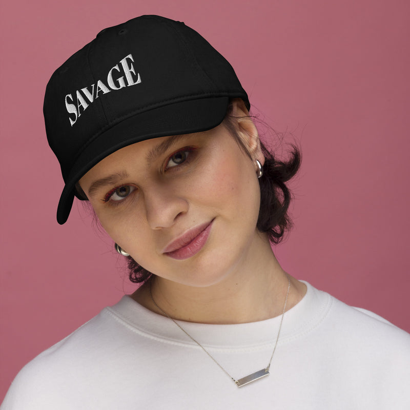 Savage Typography Graphic Organic Dad Hat