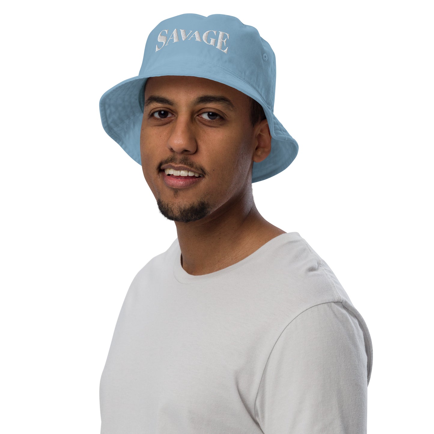 Savage Typography Graphic Organic Bucket Hat