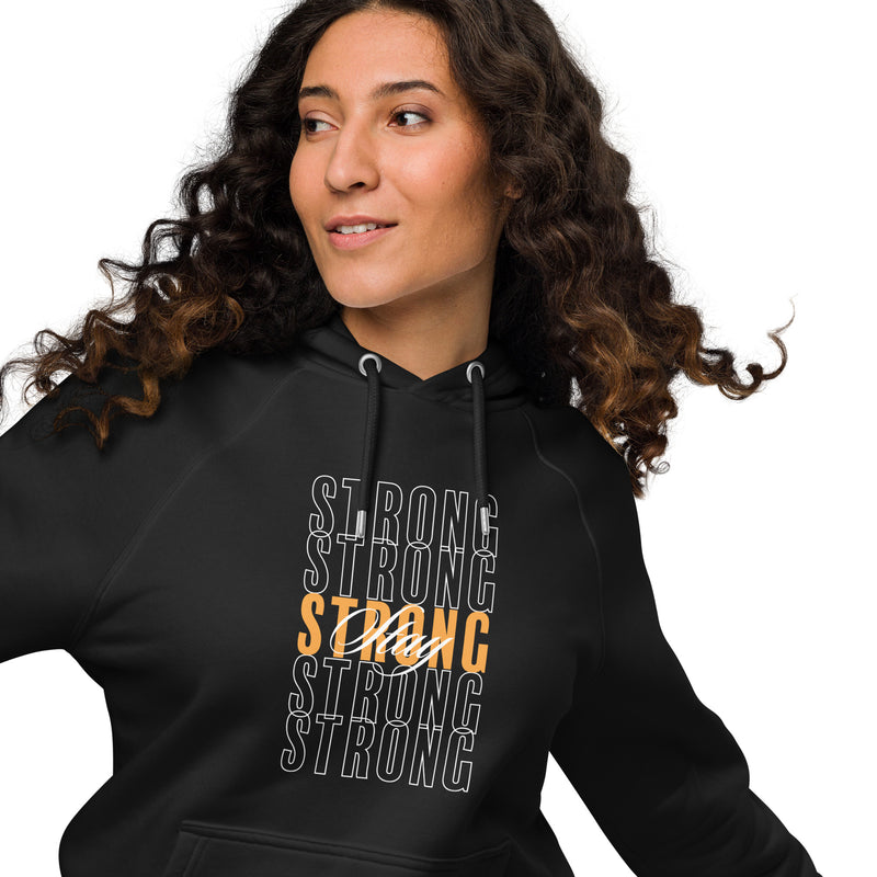 Stay Strong Typography Graphic Women Eco Raglan Hoodie