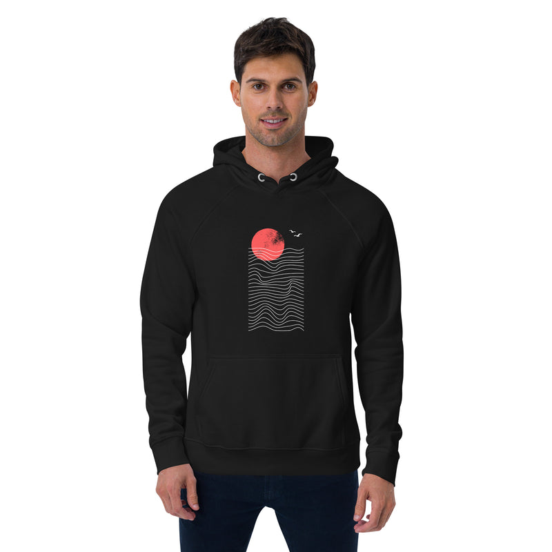 Abstract Sunset Graphic Men Eco Raglan Hoodie