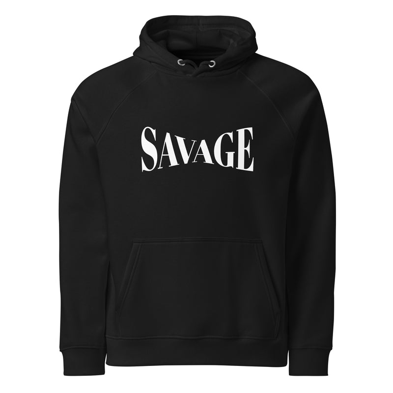 Savage Typography Graphic Men Eco Raglan Hoodie