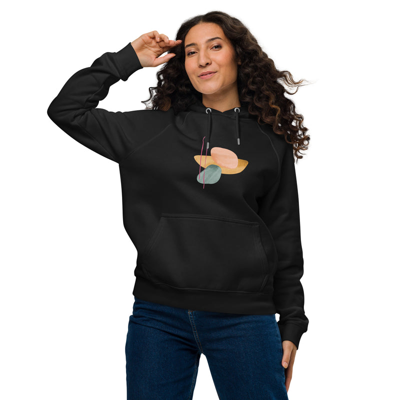 Abstract Stone Graphic Women Eco Raglan Hoodie