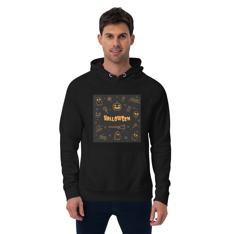 Multiple Halloween Graphic Men Eco Raglan Hoodie