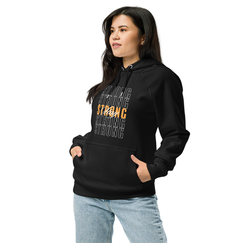 Stay Strong Typography Graphic Women Eco Raglan Hoodie