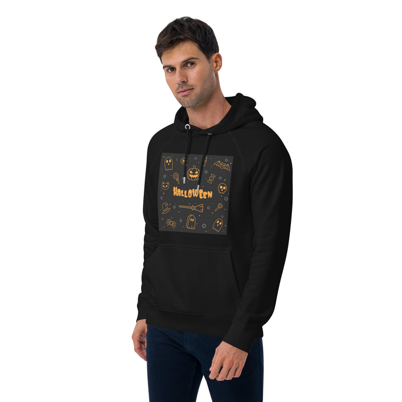 Multiple Halloween Graphic Men Eco Raglan Hoodie