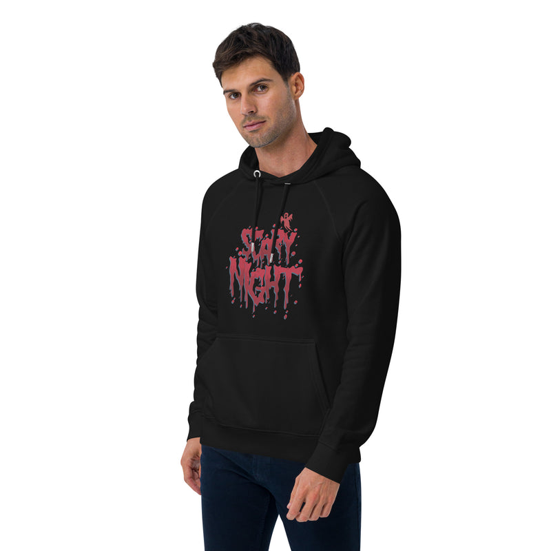 Scary Nights Halloween Graphic Men Eco Raglan Hoodie