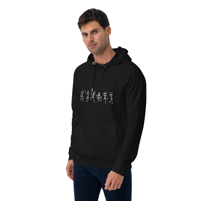 Dancing Skeletons Halloween Graphic Men Eco Raglan Hoodie