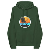 Sunset Surfing Vintage Graphic Women Eco Raglan Hoodie