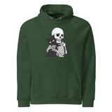 Cat and Skeleton Halloween Graphic Women Eco Raglan Hoodie