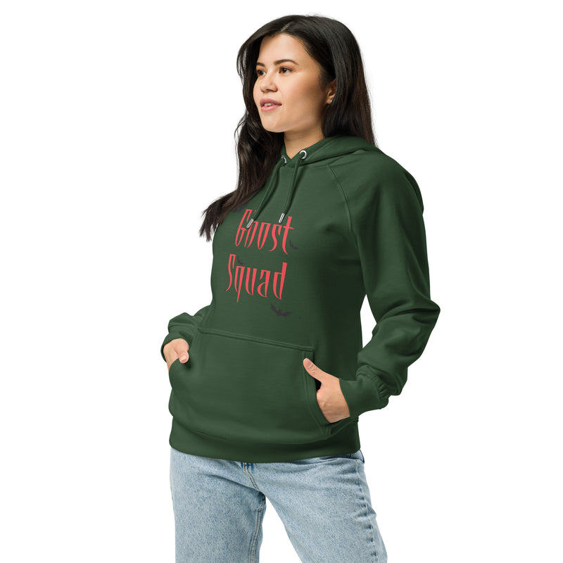 Ghost Squad Halloween Graphic Women Eco Raglan Hoodie