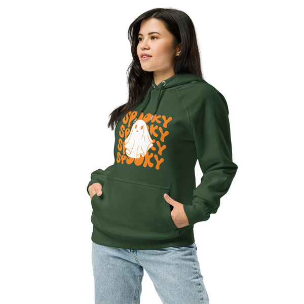 Spooky Halloween Graphic Women Eco Raglan Hoodie