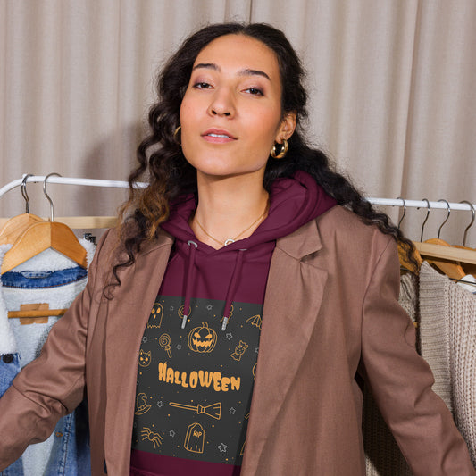 Multiple Halloween Graphic Women Eco Raglan Hoodie