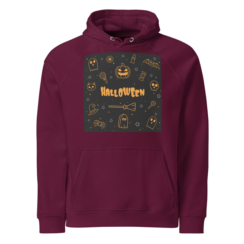 Multiple Halloween Graphic Women Eco Raglan Hoodie