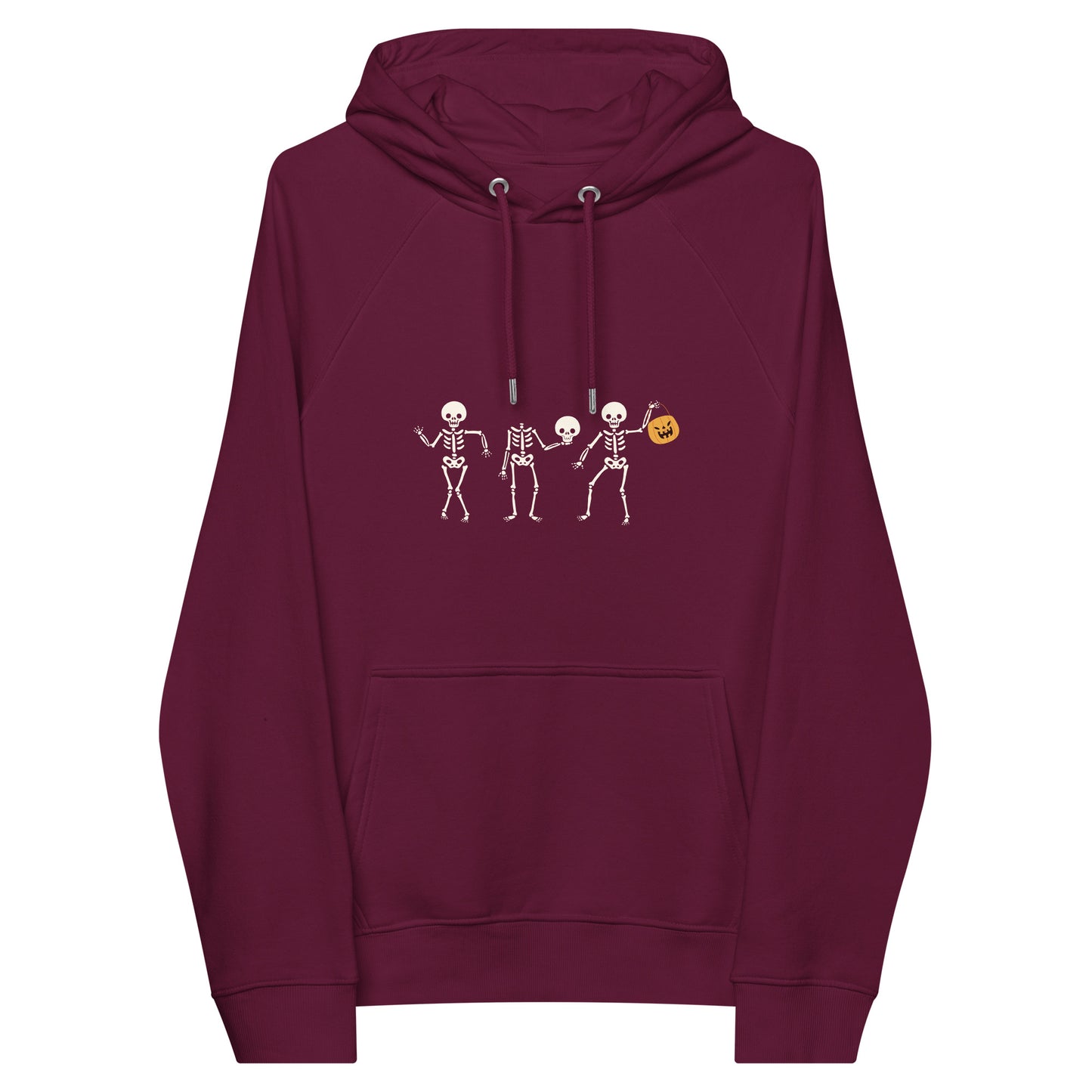 3 Skeleton Dancing Halloween Graphic Men Eco Raglan Hoodie