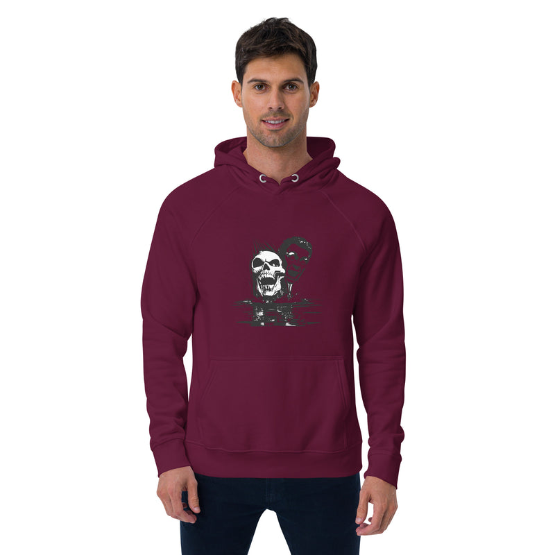 Scary Faces Halloween Graphic Men Eco Raglan Hoodie