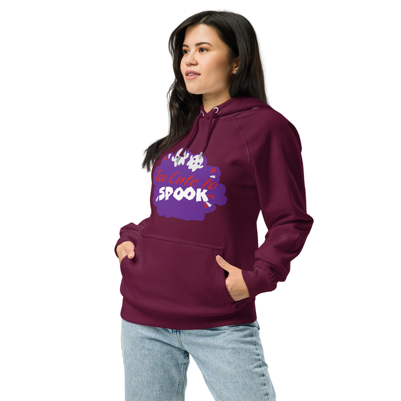 Too Cute To Spook Halloween Graphic Women Eco Raglan Hoodie