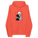 Cat and Skeleton Halloween Graphic Men Eco Raglan Hoodie