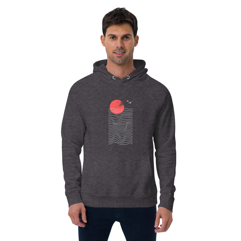 Abstract Sunset Graphic Men Eco Raglan Hoodie