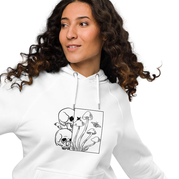 Skull Halloween Graphic Women Eco Raglan Hoodie