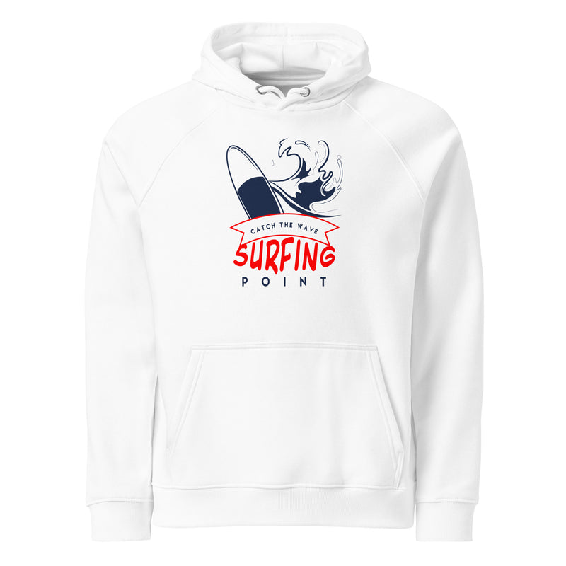 Surfing Point Vintage Graphic Women Eco Raglan Hoodie