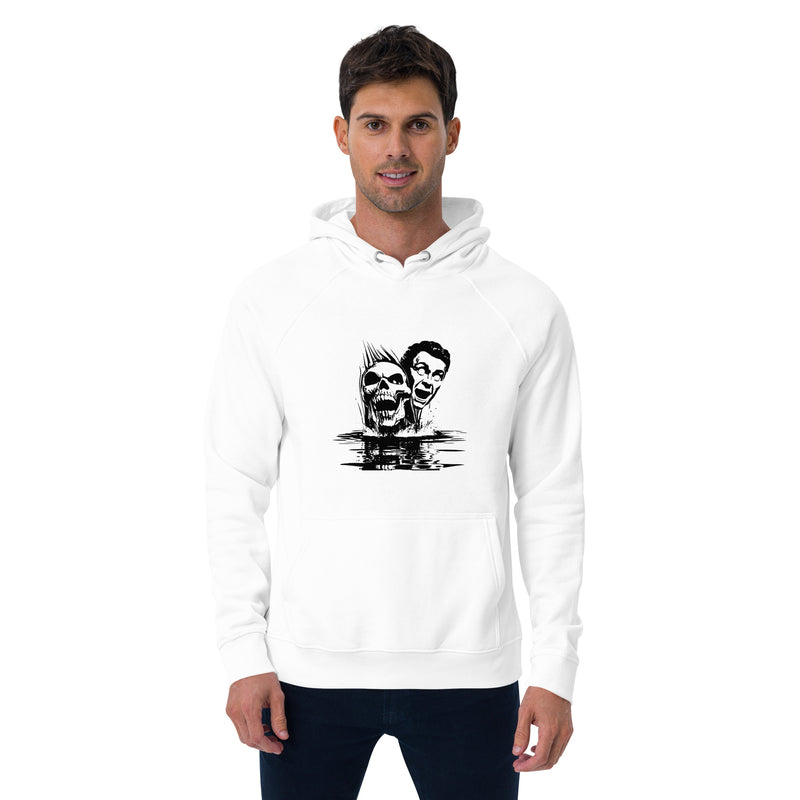 Scary Faces Halloween Graphic Men Eco Raglan Hoodie