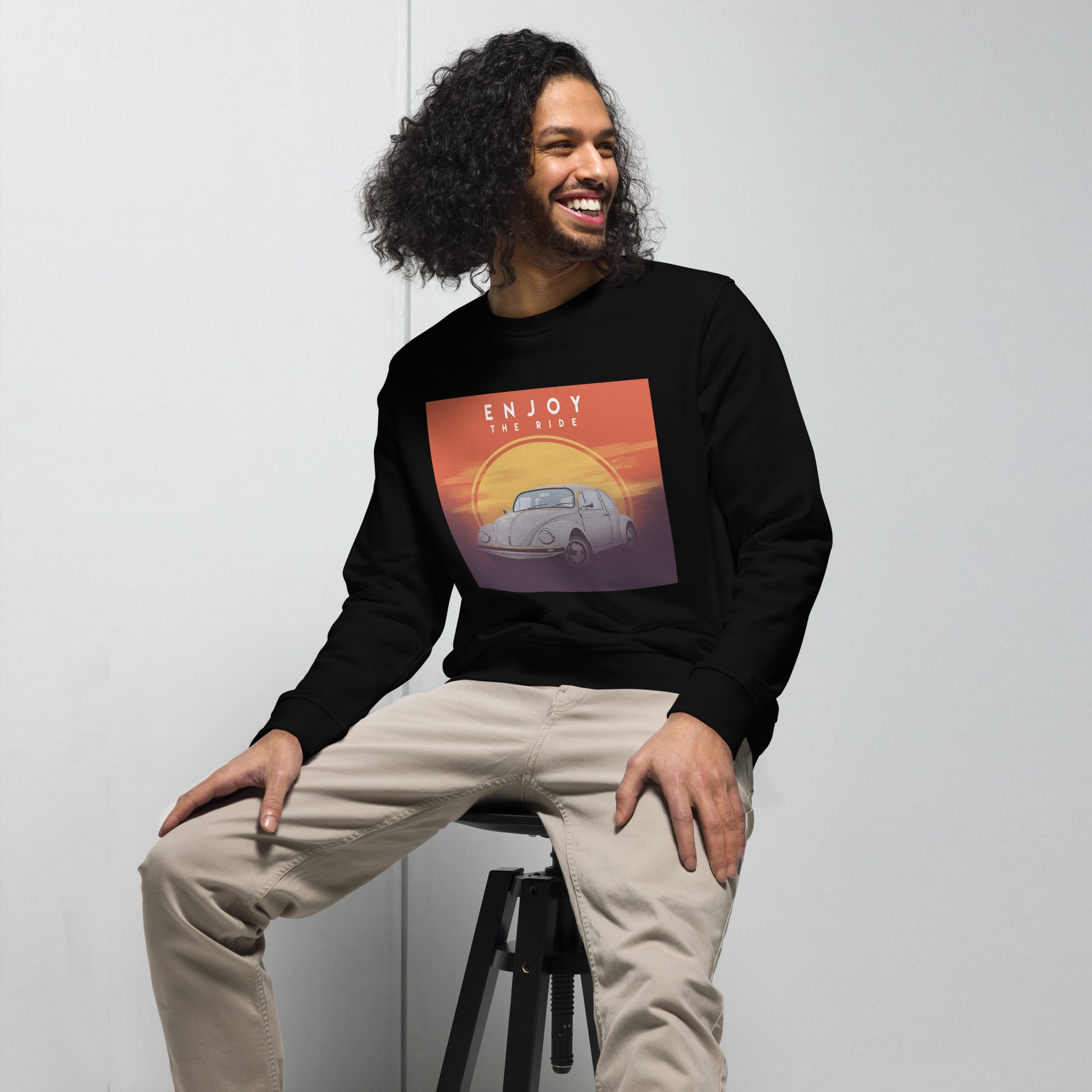 Black Vintage Graphic Crewneck Sweatshirt