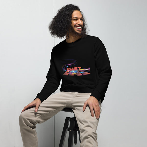 Fast Typography Graphic Men Organic Sweatshirt