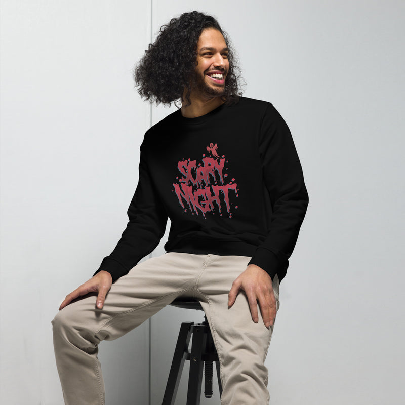 Scary Night Halloween Graphic Men Organic Sweatshirt