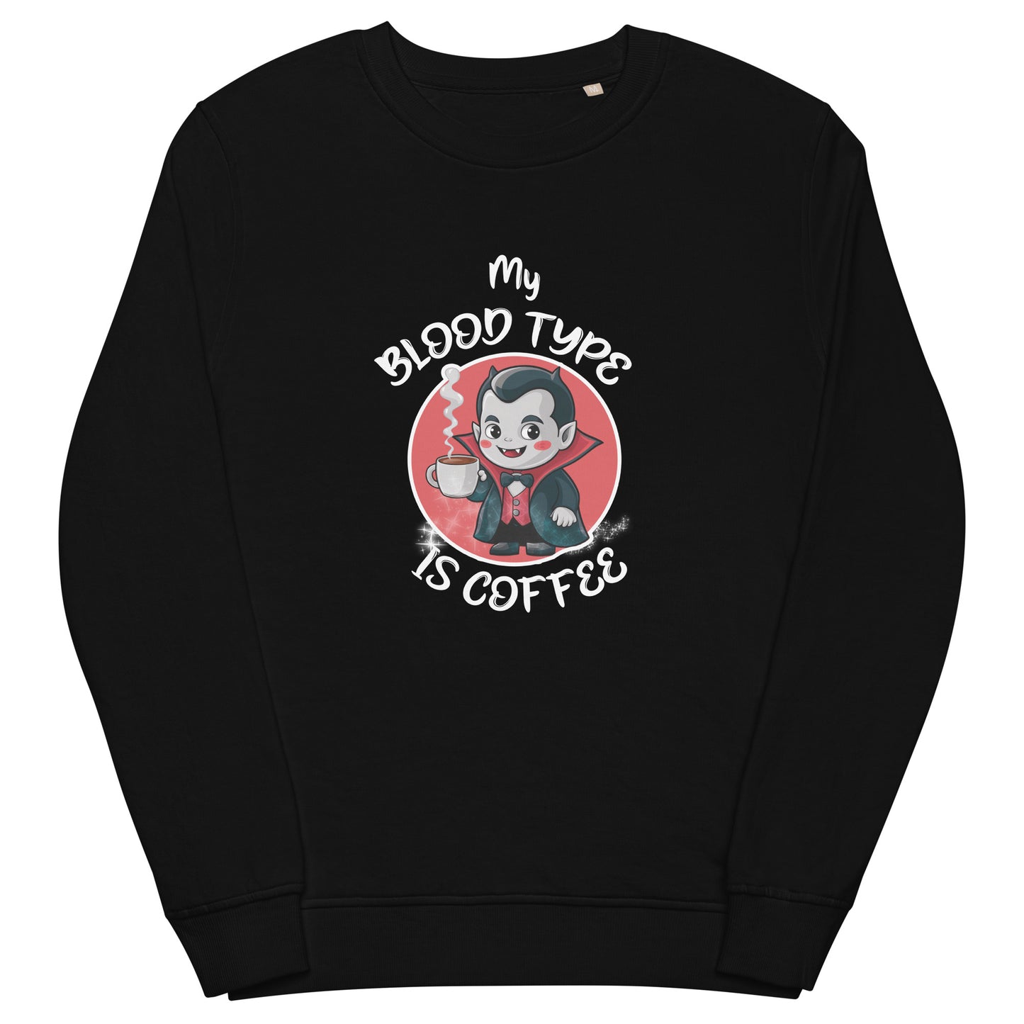 My Blood Type is Coffee Halloween Graphic Men Organic Sweatshirt