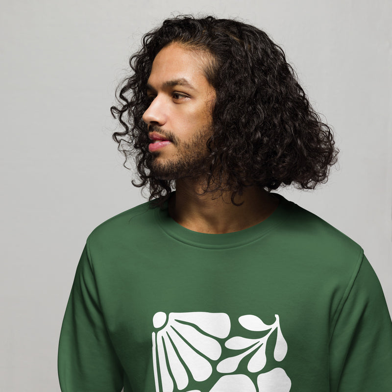 Abstract Leaf Graphic Men Organic Sweatshirt