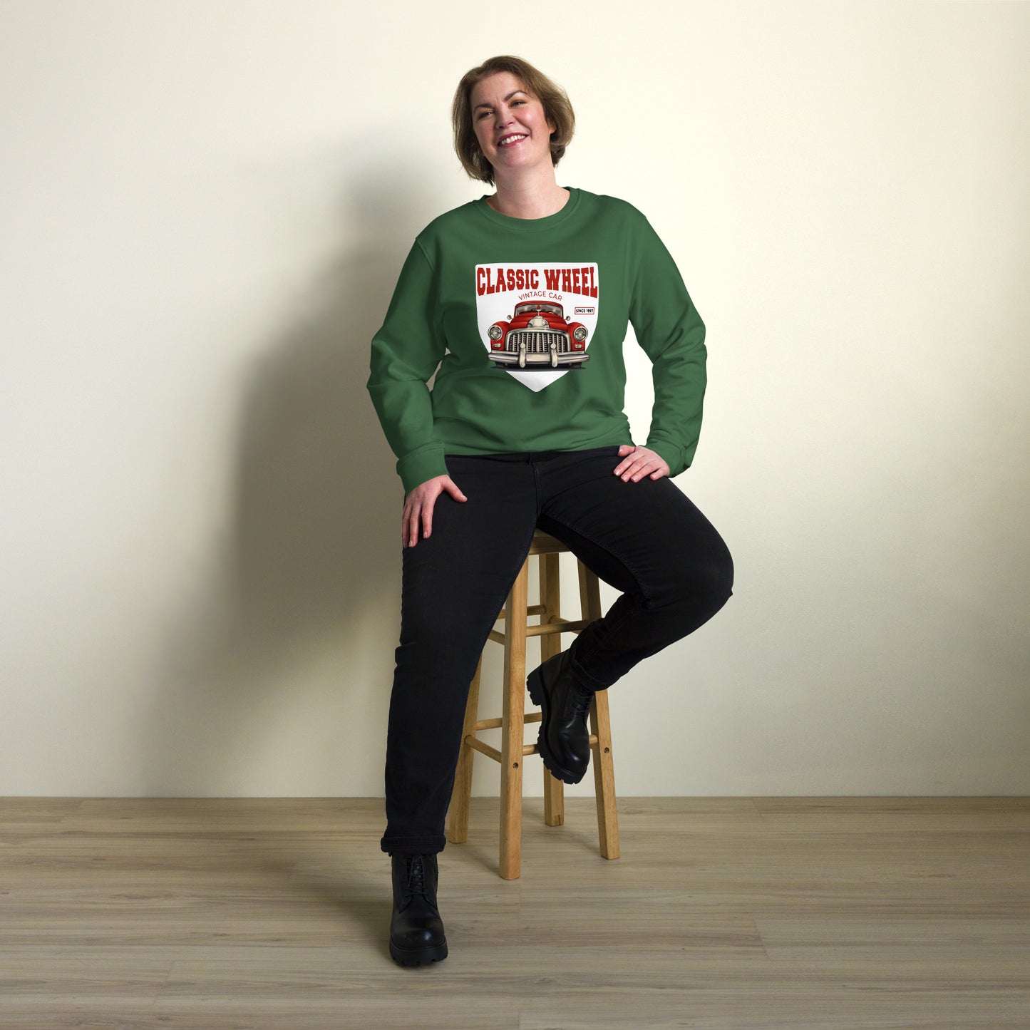 Classic Wheel Vintage Graphic Women Organic Sweatshirt
