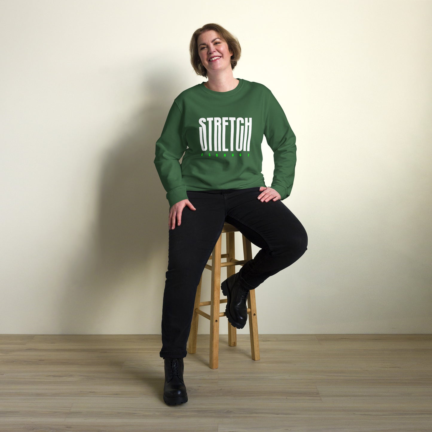 Stretch Typography Graphic Women Organic Sweatshirt