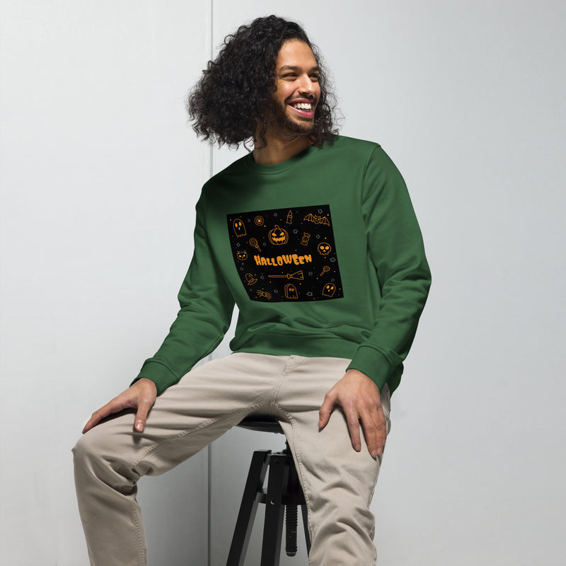 Multiple Hallowen Graphic Men Organic Sweatshirt