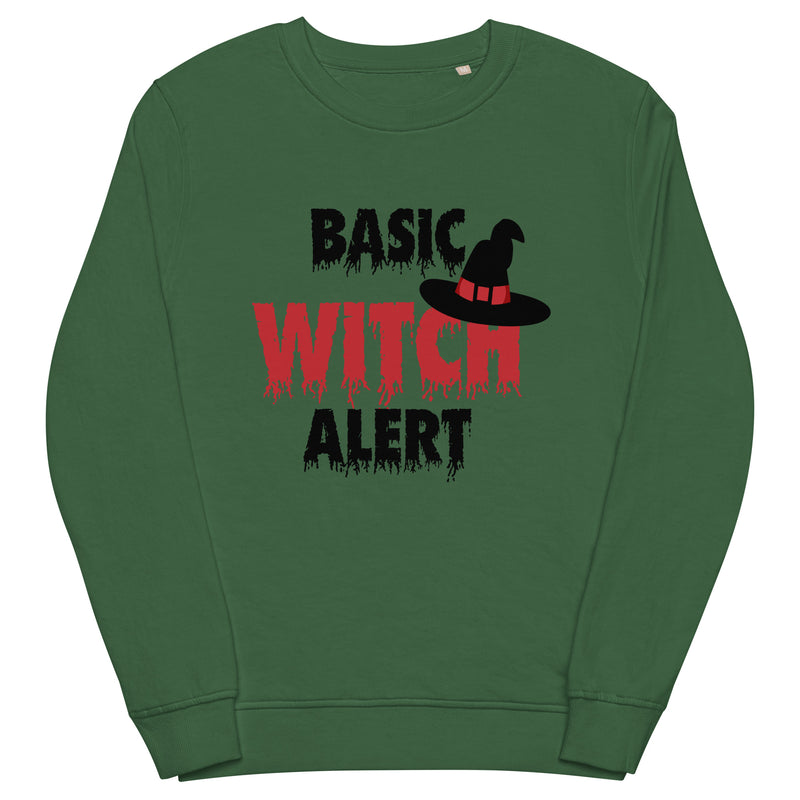 Basic Witch Alert Halloween Graphic Women Organic Sweatshirt