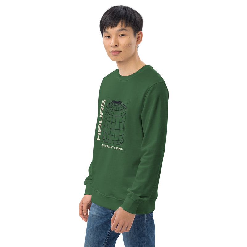 Abstract Globe Graphic Men Organic Sweatshirt