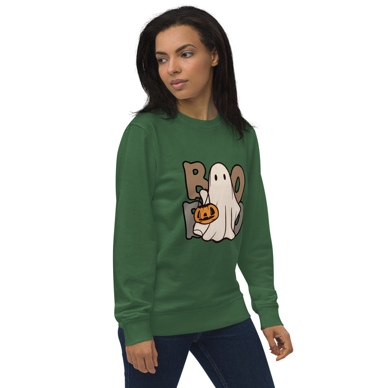 Boo Halloween Graphic Women Organic Sweatshirt