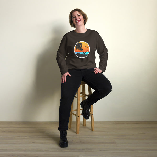 Sunset Surfing Vintage Graphic Women Organic Sweatshirt