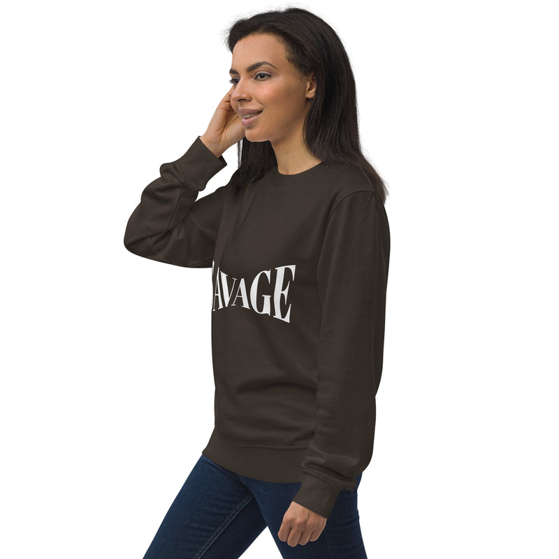 Savage Typography Graphic Women Organic Sweatshirt