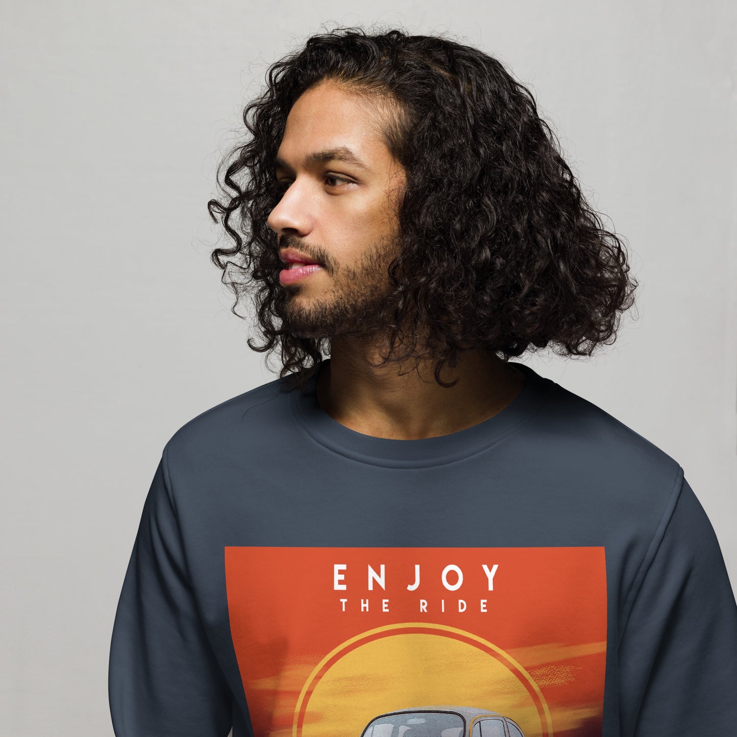 Enjoy the Ride Vintage Graphic Men Organic Sweatshirt
