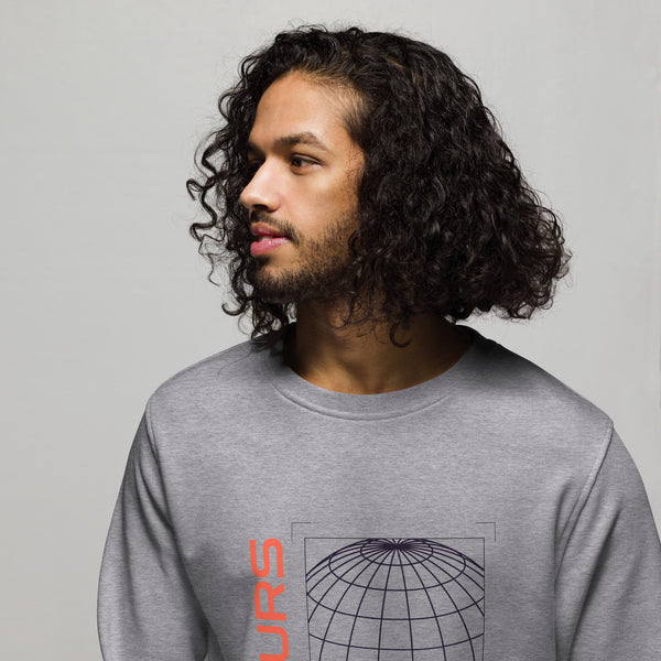 Abstract Globe Graphic Men Organic Sweatshirt