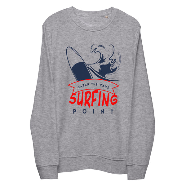 Surfing Point Vintage Graphic Men Organic Sweatshirt