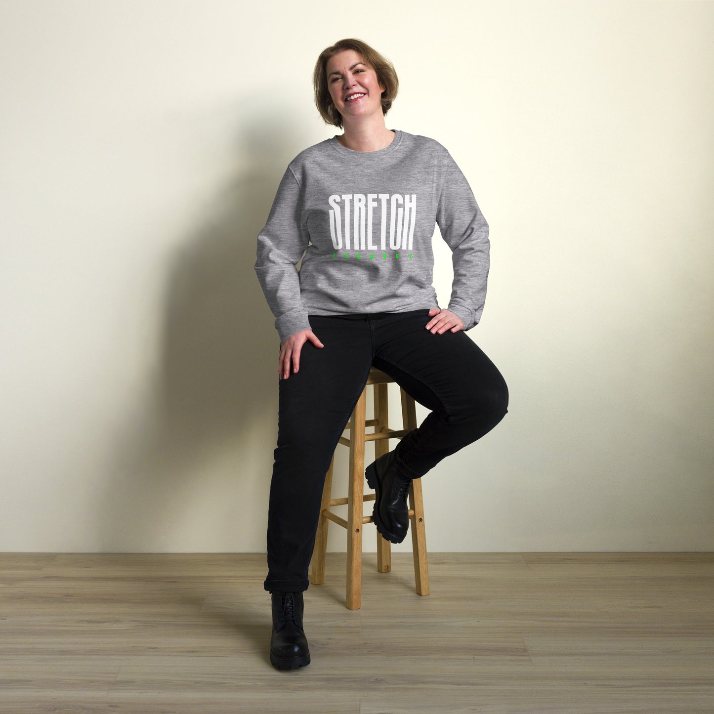 Stretch Typography Graphic Women Organic Sweatshirt