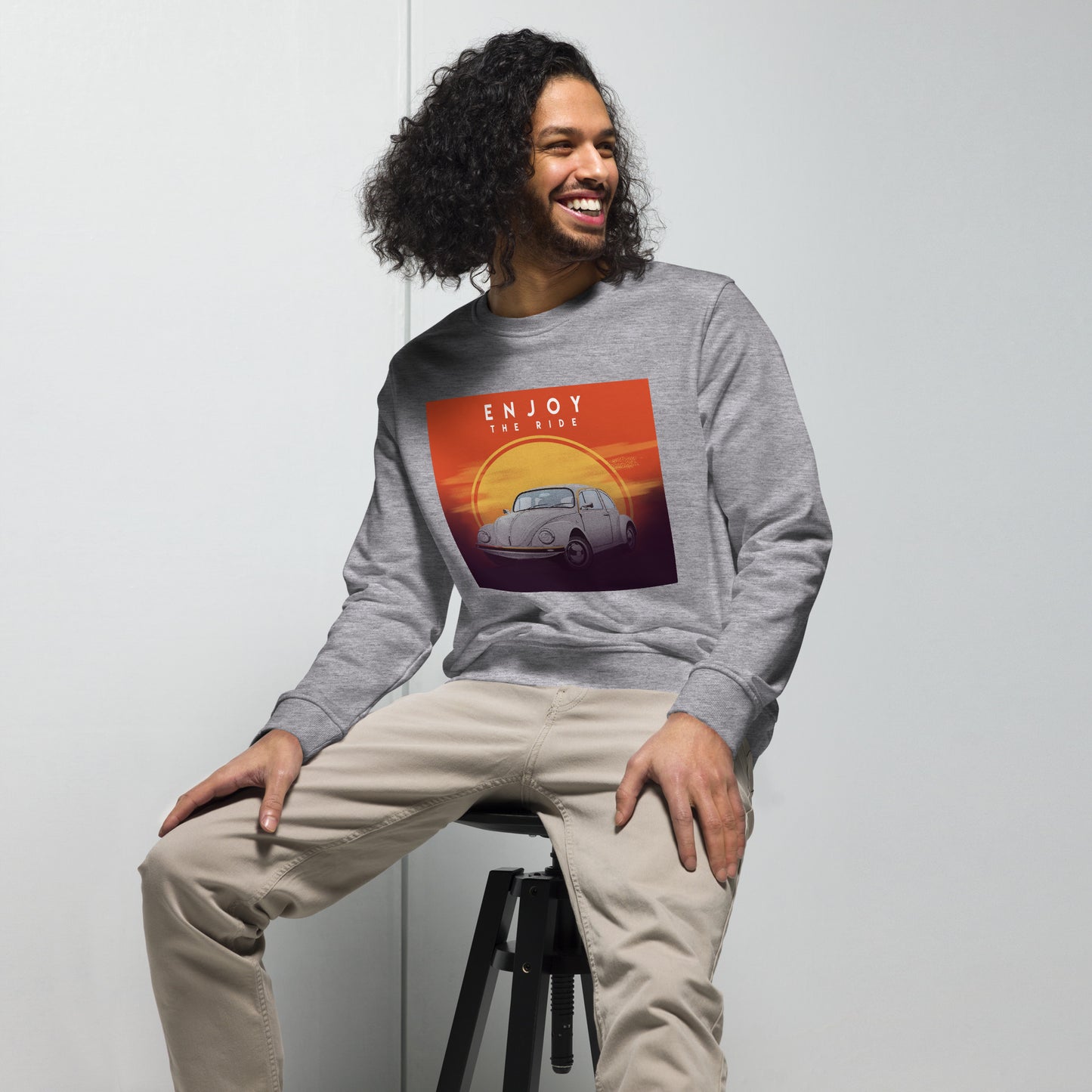 Grey Melange Vintage Graphic Crewneck Sweatshirt