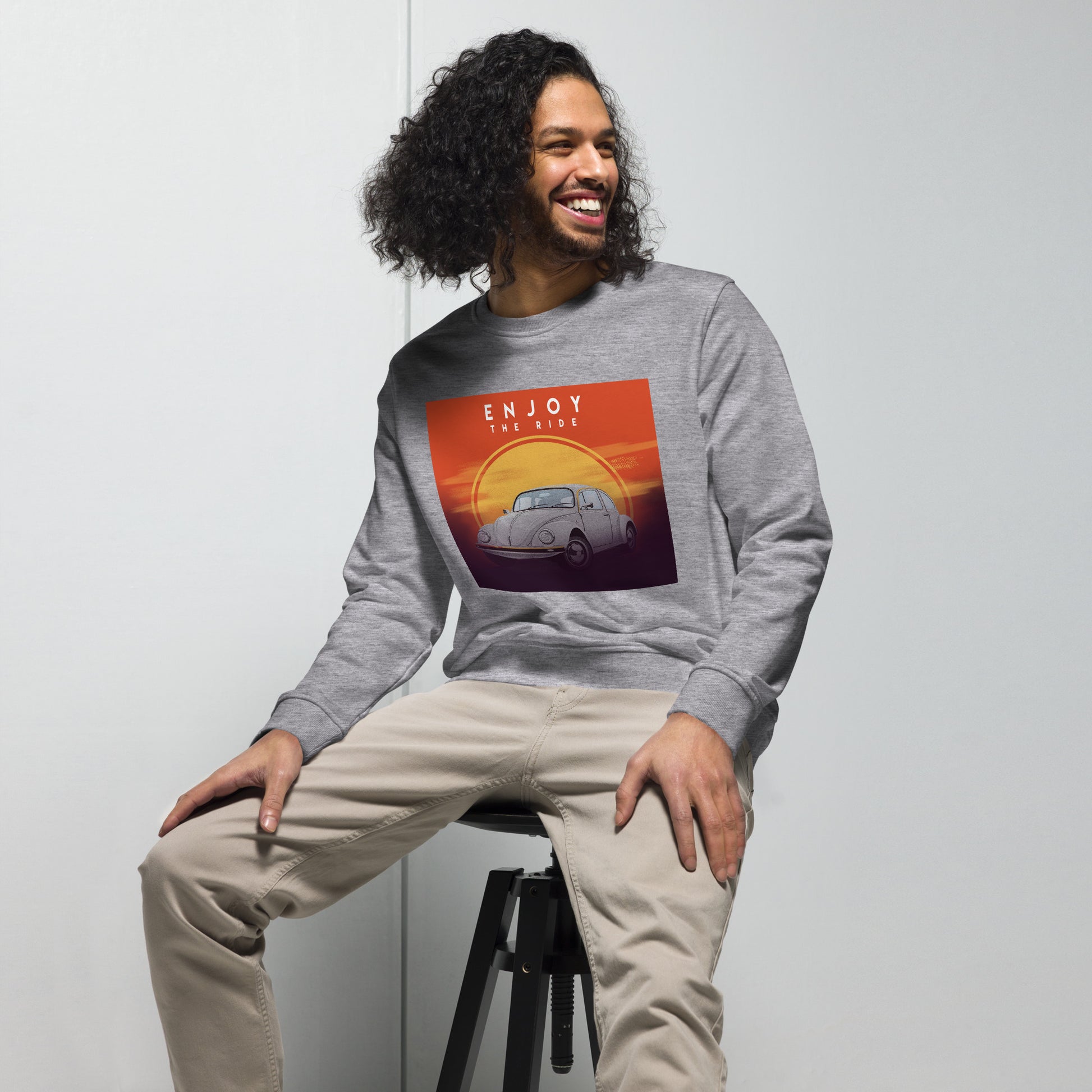 Grey Melange Vintage Graphic Crewneck Sweatshirt