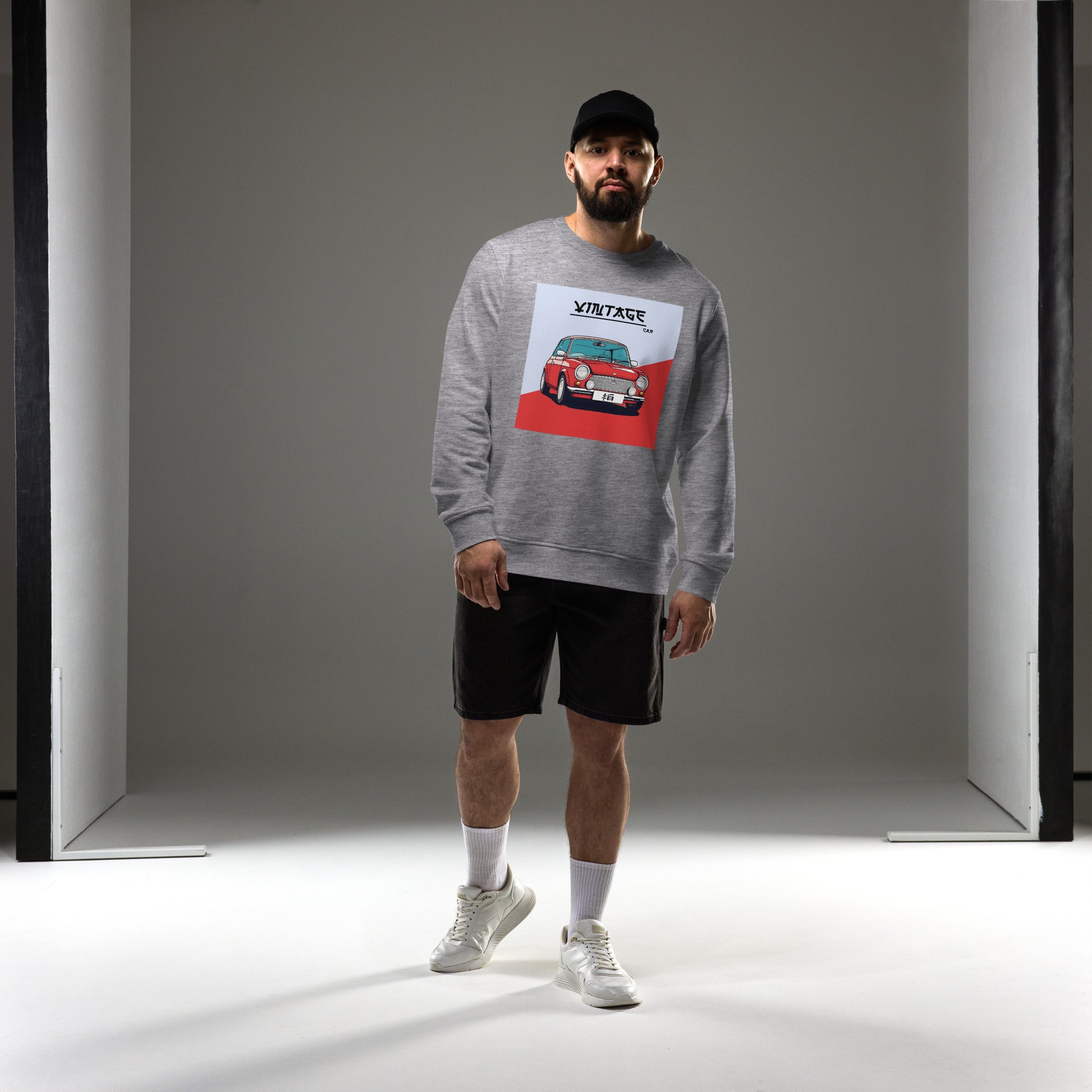 Grey Melange Vintage Car Sweatshirts that are organic and sustainable.