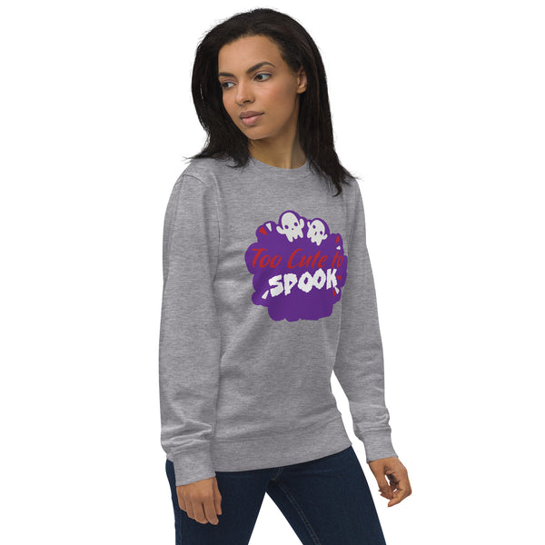 Too Cute To Spook Halloween Graphic Women Organic Sweatshirt